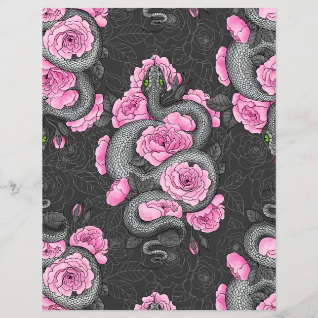 Lámina Serpientes y rosas rosas rosas (Anverso)