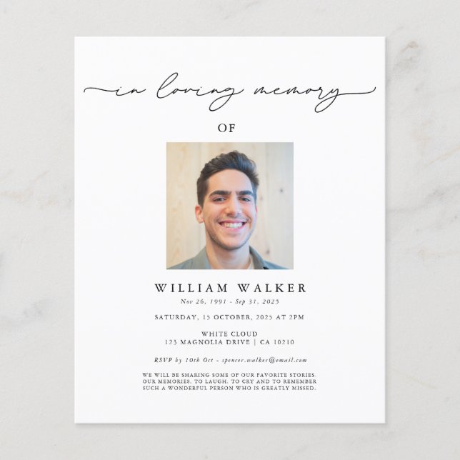 Lámina Servicio de Conmemoración del Funeral de la Foto M (Anverso)