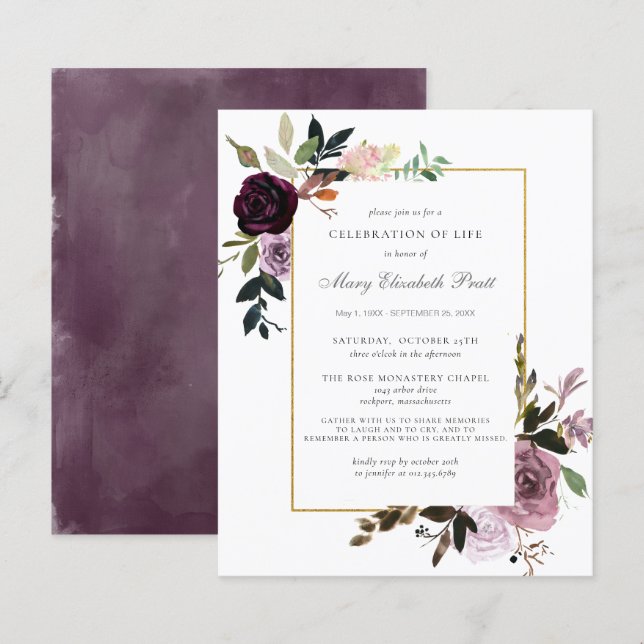 Lámina Servicio de Memorial Presupuestario Invitación Pur (Anverso / Reverso)