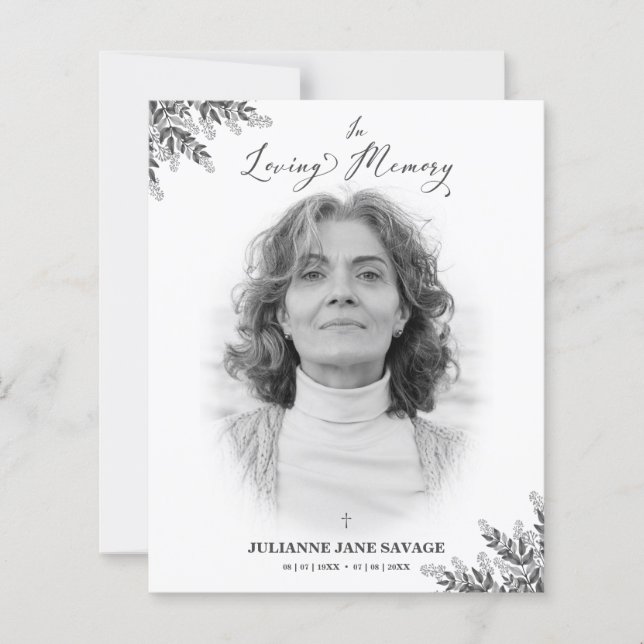 Lámina Servicio de recordat orio de fotografías funeraria (Anverso)