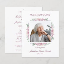 Servicio de recuerdo de fotos funerarias rosadas