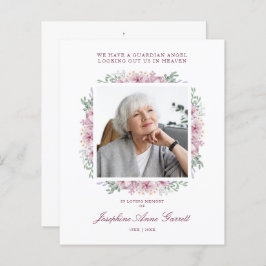 Lámina Servicio de recuerdo de fotos funerarias rosadas