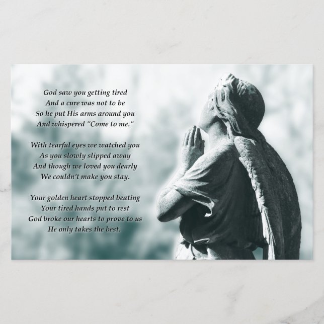 Lámina servicios conmemorativos de la oración de los ánge (Anverso)