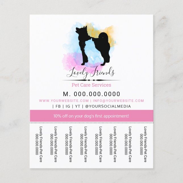 Lámina Servicios de cuidado de mascotas/ Servicios de sen (Anverso)