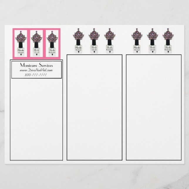 Lámina Servicios de manicura triple (Anverso)