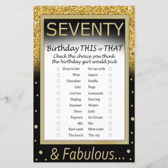 Lámina Setenta Años Este o Ese Juego (Anverso)