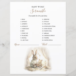 Lámina Sexo Ducha de bebé conejo neutro