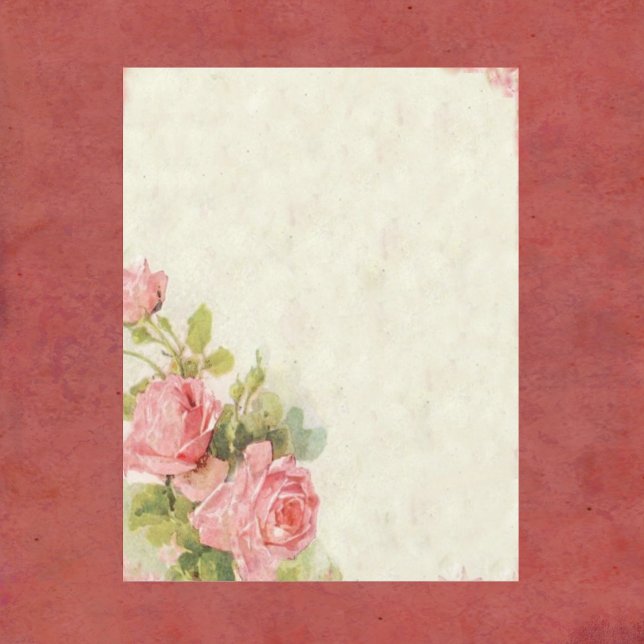 Lámina Shabby Chic Scrapbook Paper con Rosas (Subido por el creador)