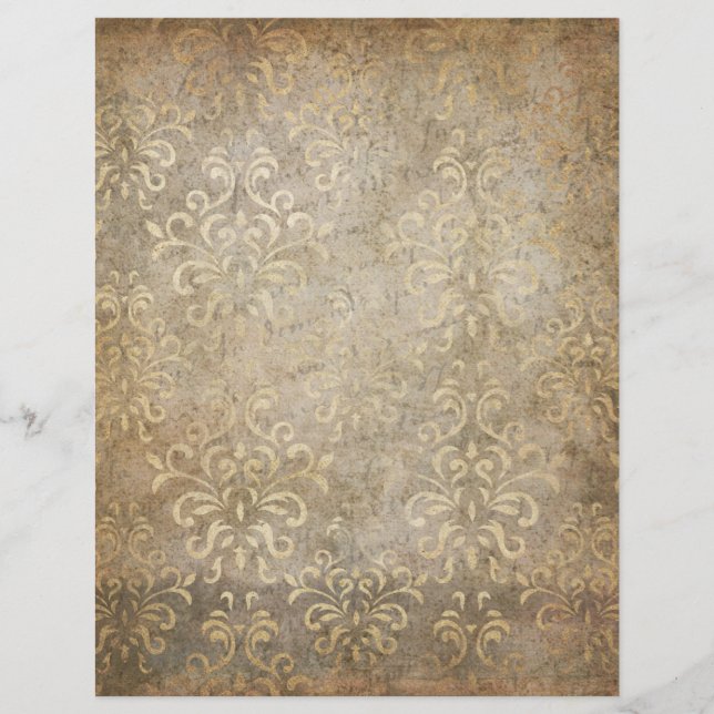 Lámina Shabby Damask Vintage Ephemera (Anverso)