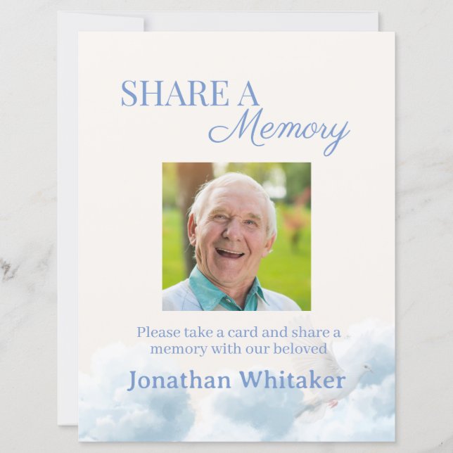 Lámina Share A Memory Sign Funeral Template (Anverso)