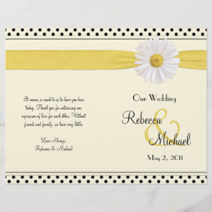 Lámina Shasta Daisy Polka Dot Wedding Program