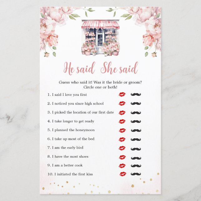 Lámina Shes Off The Market Bridal Shower Dijo Que Dijo (Anverso)