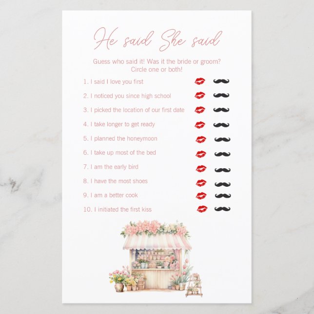 Lámina Shes Off the Market Bridal Shower Dijo que ella di (Anverso)