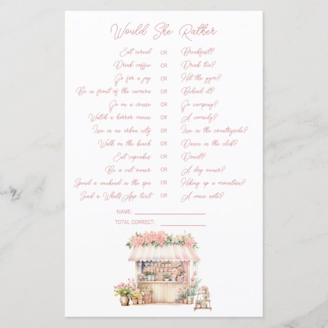 Lámina Shes Off The Market Bridal Shower Preferiría (Anverso)