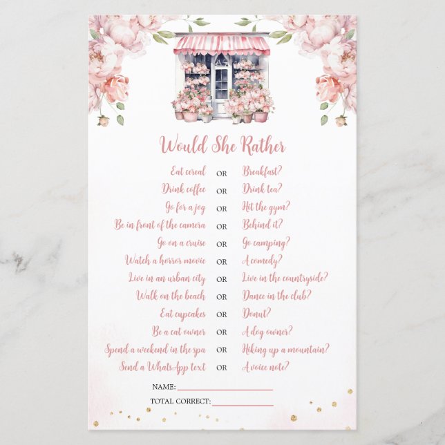 Lámina Shes Off The Market Bridal Shower Preferiría (Anverso)