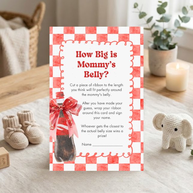 Lámina She's Ready to Pop Baby Shower Name Race Game (She's Ready to Pop Cola Baby Shower How Big Is Mommys Belly Game)