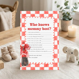 Lámina Shes Ready to Pop Baby Shower Who Knows Mommy Game