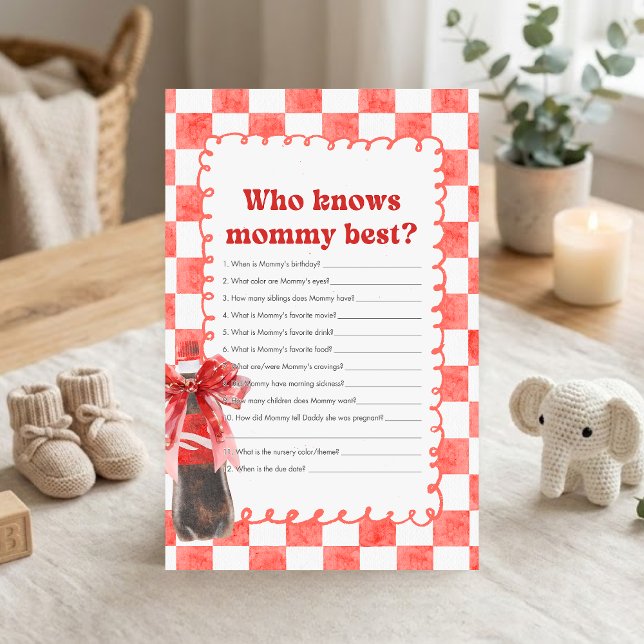 Lámina Shes Ready to Pop Baby Shower Who Knows Mommy Game (She's Ready to Pop Cola Baby Shower Who Knows Mommy Best Game)