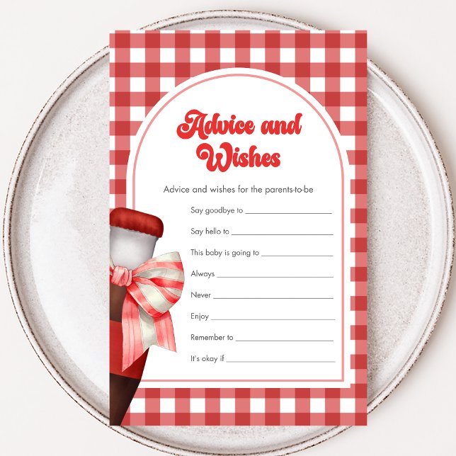 Lámina She's Ready to Pop Shower Advice and Wishes Game (She's Ready to Pop Baby Shower Game)