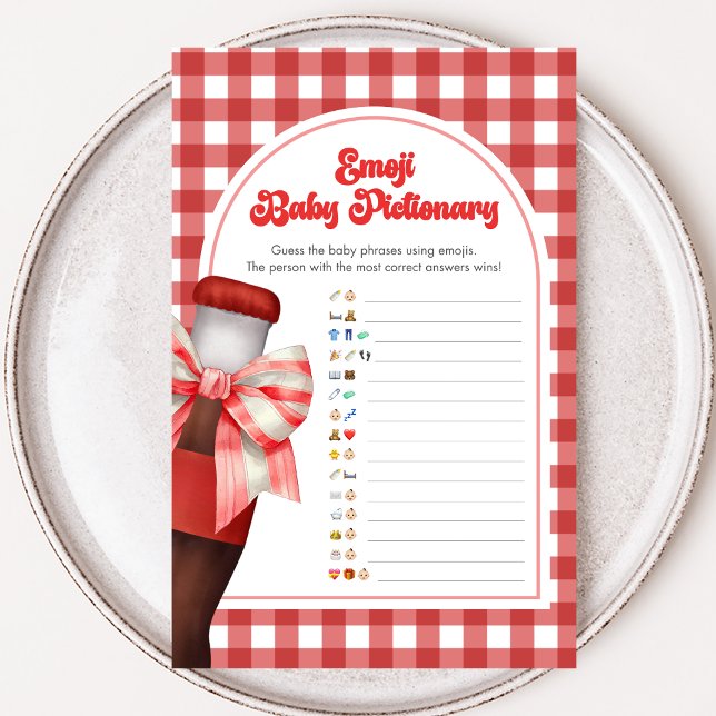 Lámina She's Ready to Pop Shower Emoji Pictionary Game (She's Ready to Pop Baby Shower Game)