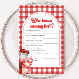 Lámina She's Ready to Pop Shower Who Knows Mommy Game