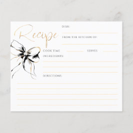 Lámina She's Tying the Knot Black Bow Bridal Recipe Card