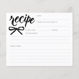 Lámina She's Tying the Knot Black Bow Bridal Recipe Card
