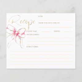 Lámina She's Tying the Knot Pink Bow Bridal Recipe Card