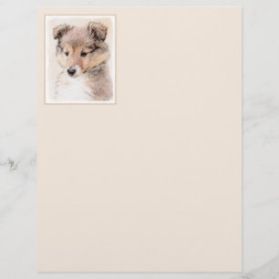 Lámina Shetland Sheepdog Puppy Pintura Original Perro Art