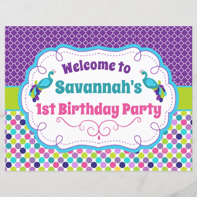Lámina Signo de bienvenida de la fiesta de cumpleaños de  (Anverso)