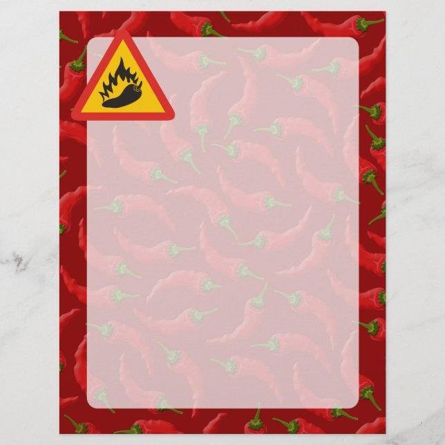 Lámina Signo de peligro de pimienta caliente (Anverso)