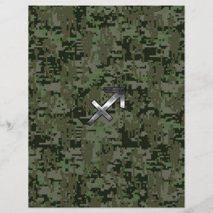 Lámina Signo de Sagitario de plata en Camuflaje Digital B