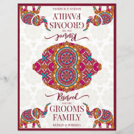 Lámina Signo reservado de elefante de Mandala boda indio