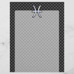 Lámina Signo zodiacal de Piscis en estilo de fibra de car