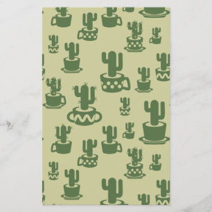 Lámina Silhouette de cactus suculenta en tazas y macetas