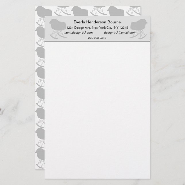 Lámina Silhouette de la silla de la silla del patrón gris (Anverso / Reverso)