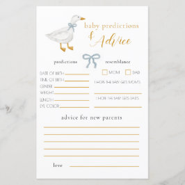 Lámina Silly Goose Blue Gingham Baby Advice Prediction