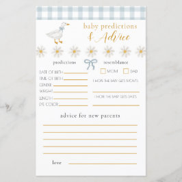 Lámina Silly Goose Blue Gingham Baby Advice Prediction