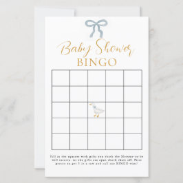 Lámina Silly Goose Blue Gingham Baby Shower Bingo Game 