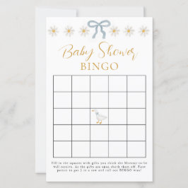 Lámina Silly Goose Blue Gingham Baby Shower Bingo Game 
