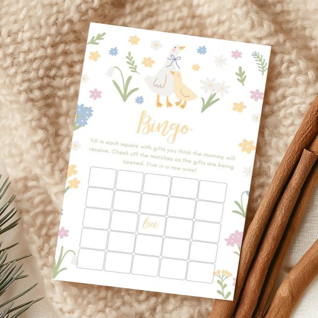 Lámina Silly Goose Gingham Baby Shower Bingo Game (Silly Goose Baby Shower Game)