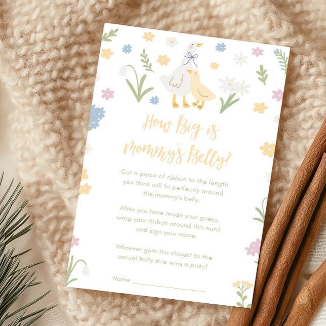 Lámina Silly Goose Gingham Baby Shower How Big is Game (Silly Goose Baby Shower Game)