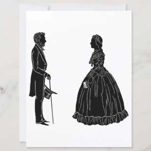 Lámina silueta de abraham lincoln mary todd lincoln