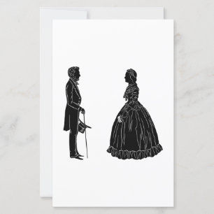 Lámina silueta de abraham lincoln mary todd lincoln