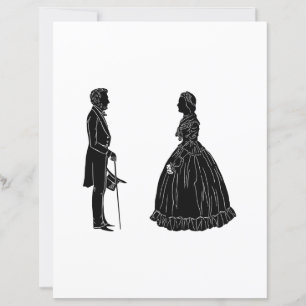 Lámina silueta de abraham lincoln mary todd lincoln
