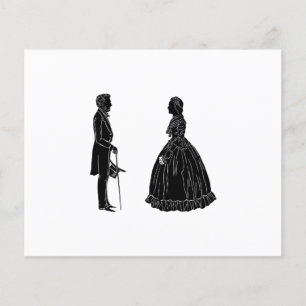 Lámina silueta de abraham lincoln mary todd lincoln