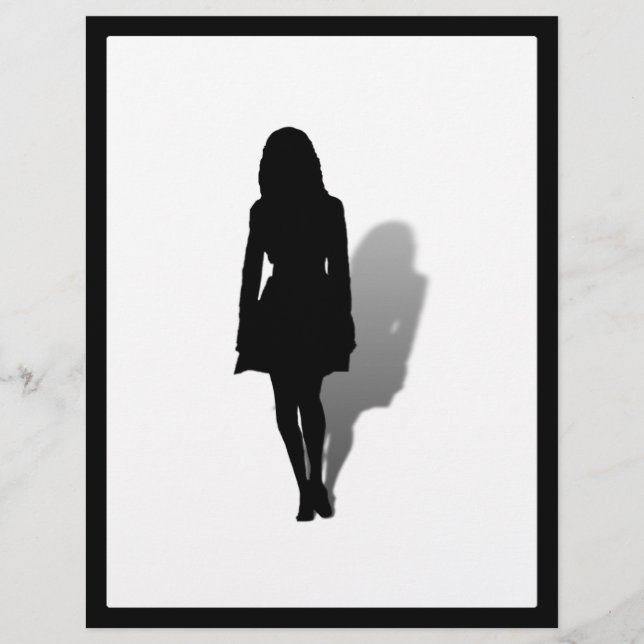 Lámina Silueta de mujer soltera (Anverso)