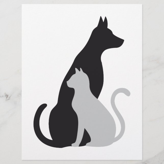 Lámina silueta de perro y gato (Anverso)