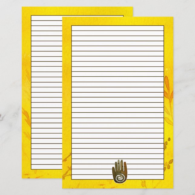 Lámina Símbolo de petroglifo nativo americano de mano de  (Anverso / Reverso)