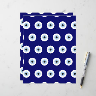 Lámina Símbolo de protección de ojos malvados azul papel